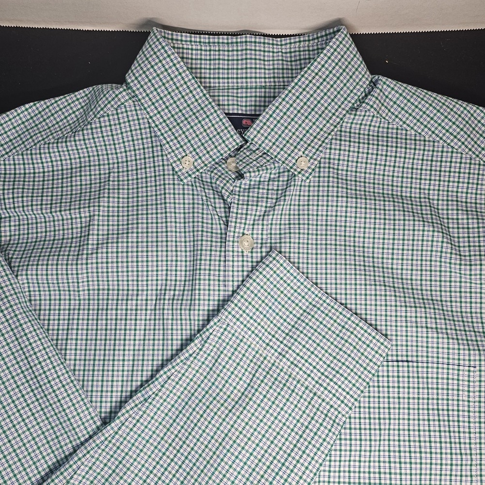 Vineyard Vines Murray Shirt Men's S Plaid Long Sleeve Button Down Blue Green